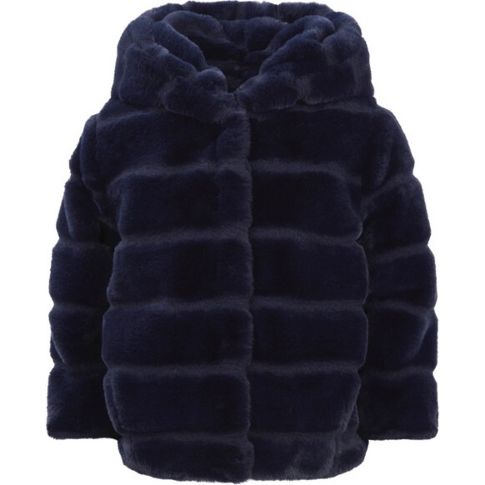 Apparis Kids Navy Faux Fur Jacket